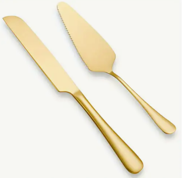 Service de couverts à gâteaux doré