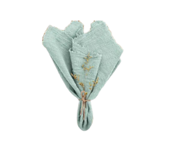 Serviette gaze coton vert sauge