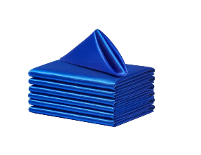 Serviette satin bleu royal