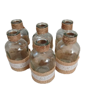 Petit vase avec toile de jute
