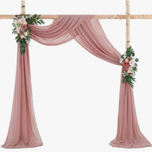 Drapé voilage vieux rose