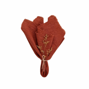 Serviette gaze coton terracotta