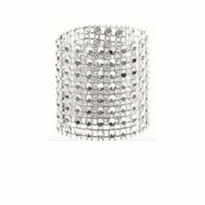 Anneau se serviette strass argenté