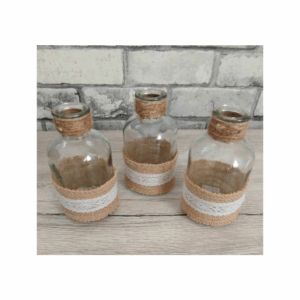 Petit vase avec toile de jute