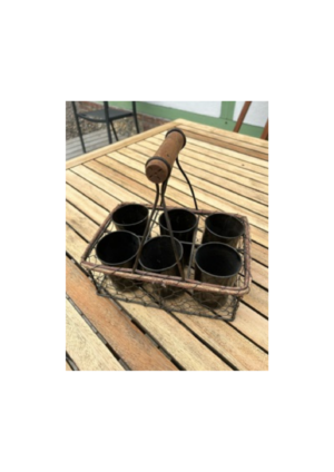 mini panier avec ses 6 pots