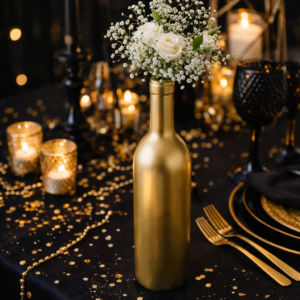 Bouteille décorative doré