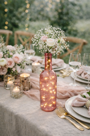 Bouteille décorative rose