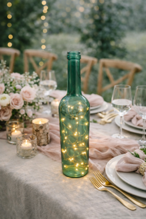 Bouteille décorative verte