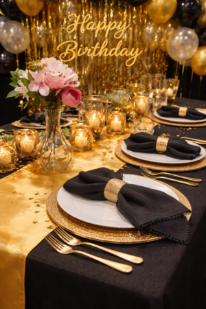 Chemin de table doré satin