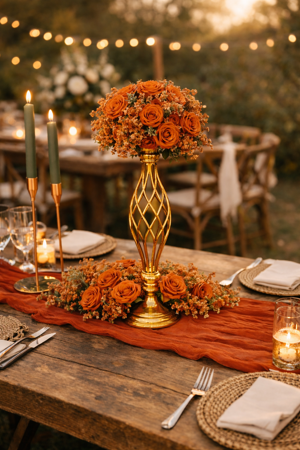 Chemin de table terracotta gaze