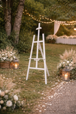 Chevalet en bois blanc