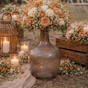 Vase dame Jeanne taupe