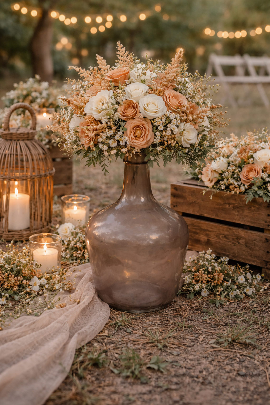 Vase dame Jeanne taupe