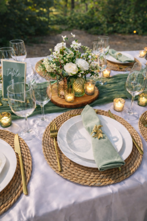 Serviette vert sauge
