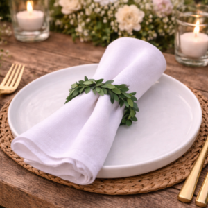 Anneau de serviette feuilles vertes