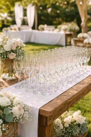 Location flûte à champagne pour mariage et réception à Rouen - Vallée Events Normandie