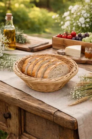 Location corbeille pain ronde rouen - panier rond pour table de mariage