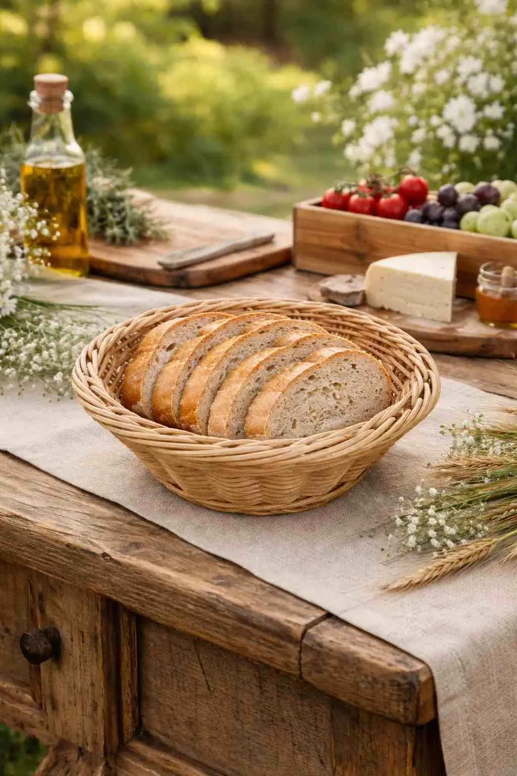 Location corbeille pain ronde rouen - panier rond pour table de mariage