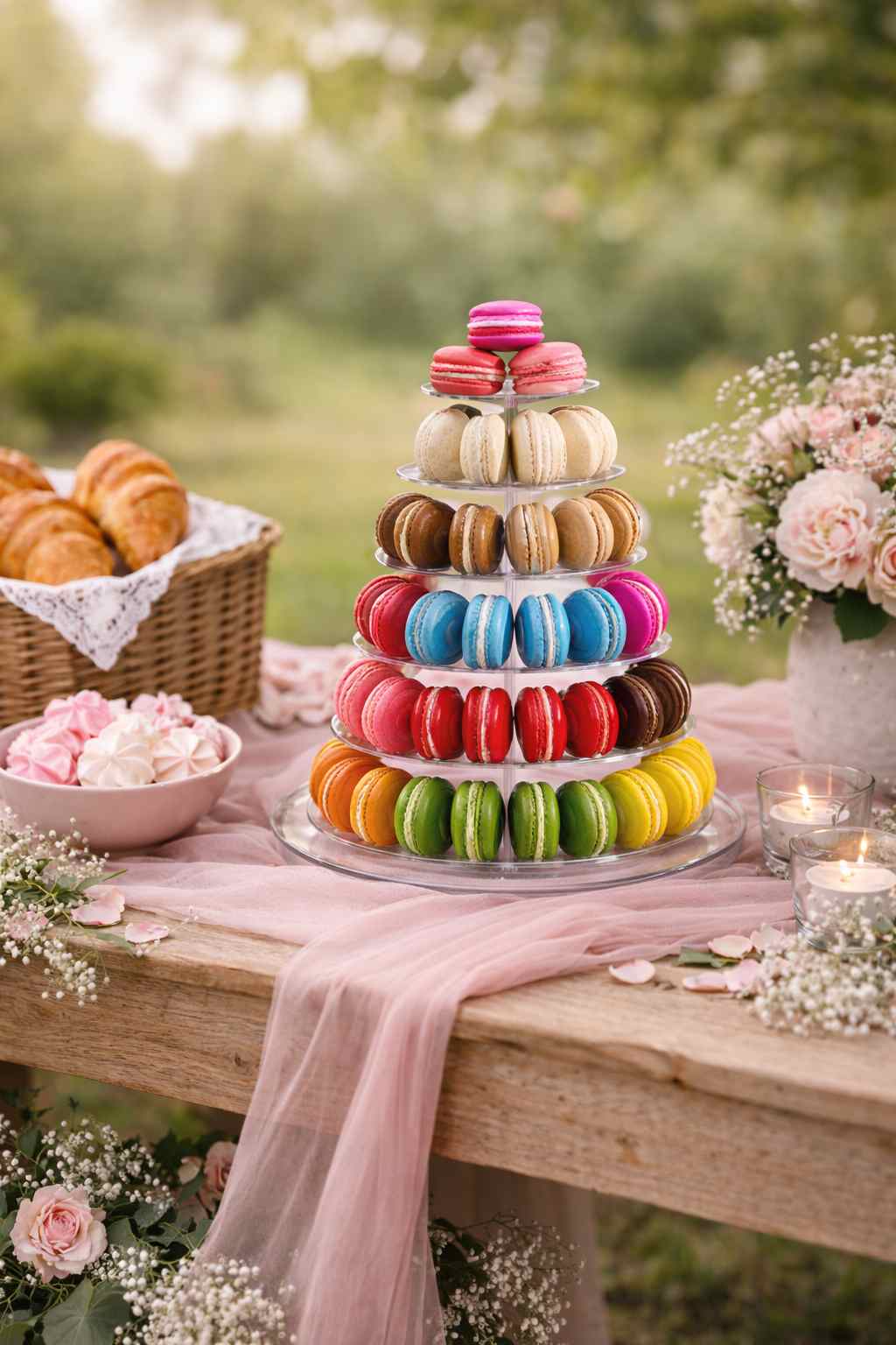 Location présentoir macarons rouen - présentoir 6 étages pour buffet sucré de mariage