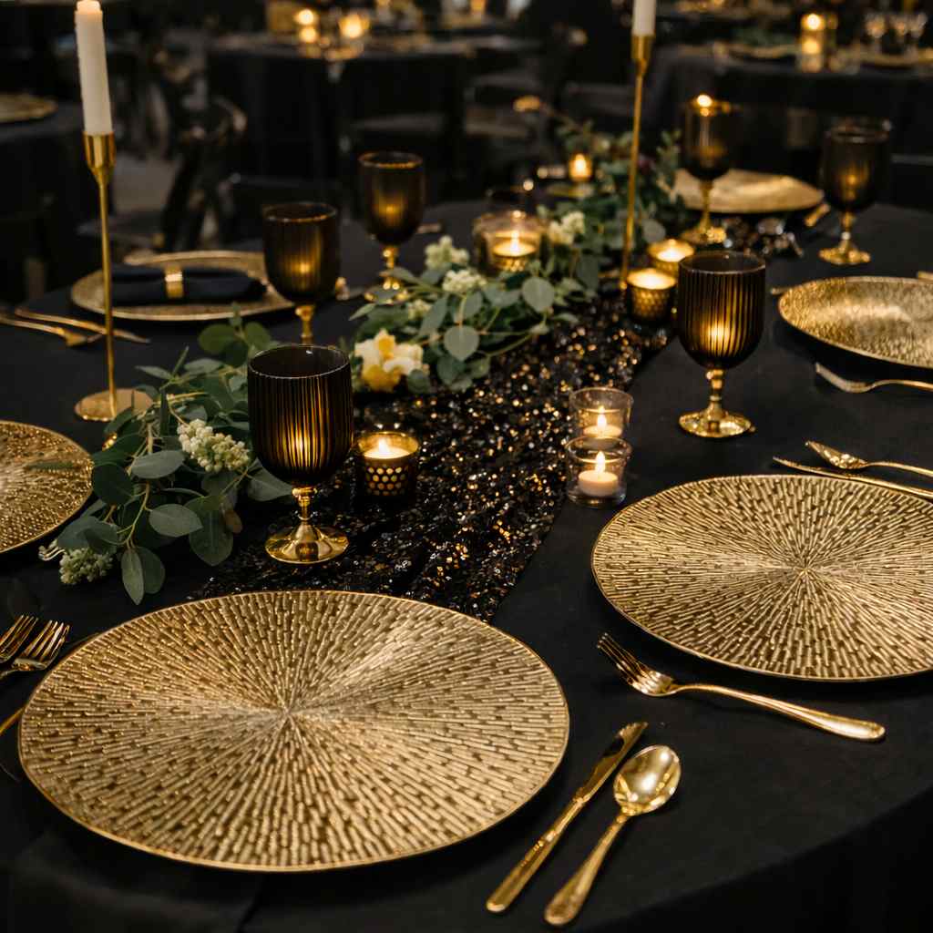 Location set table doré Rouen - 37 cm