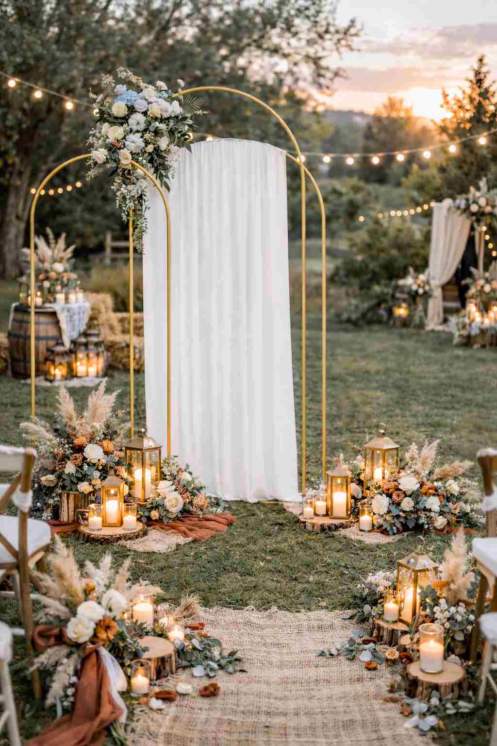 Trio arches backdrop - décoration mariage graphique