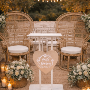 Pupitre blanc avec coeur