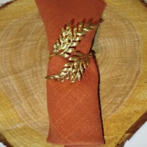 Anneau de serviette feuilles doré