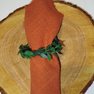 Anneau de serviette feuilles vertes