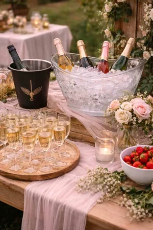 Location seau champagne rouen - grand seau transparent pour vin d'honneur de mariage