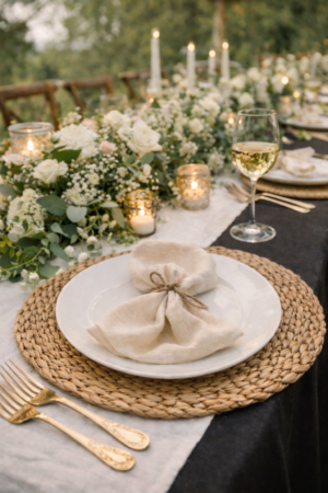 Serviette gaze beige
