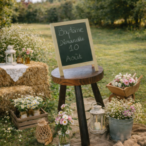 Tabouret en bois foncé