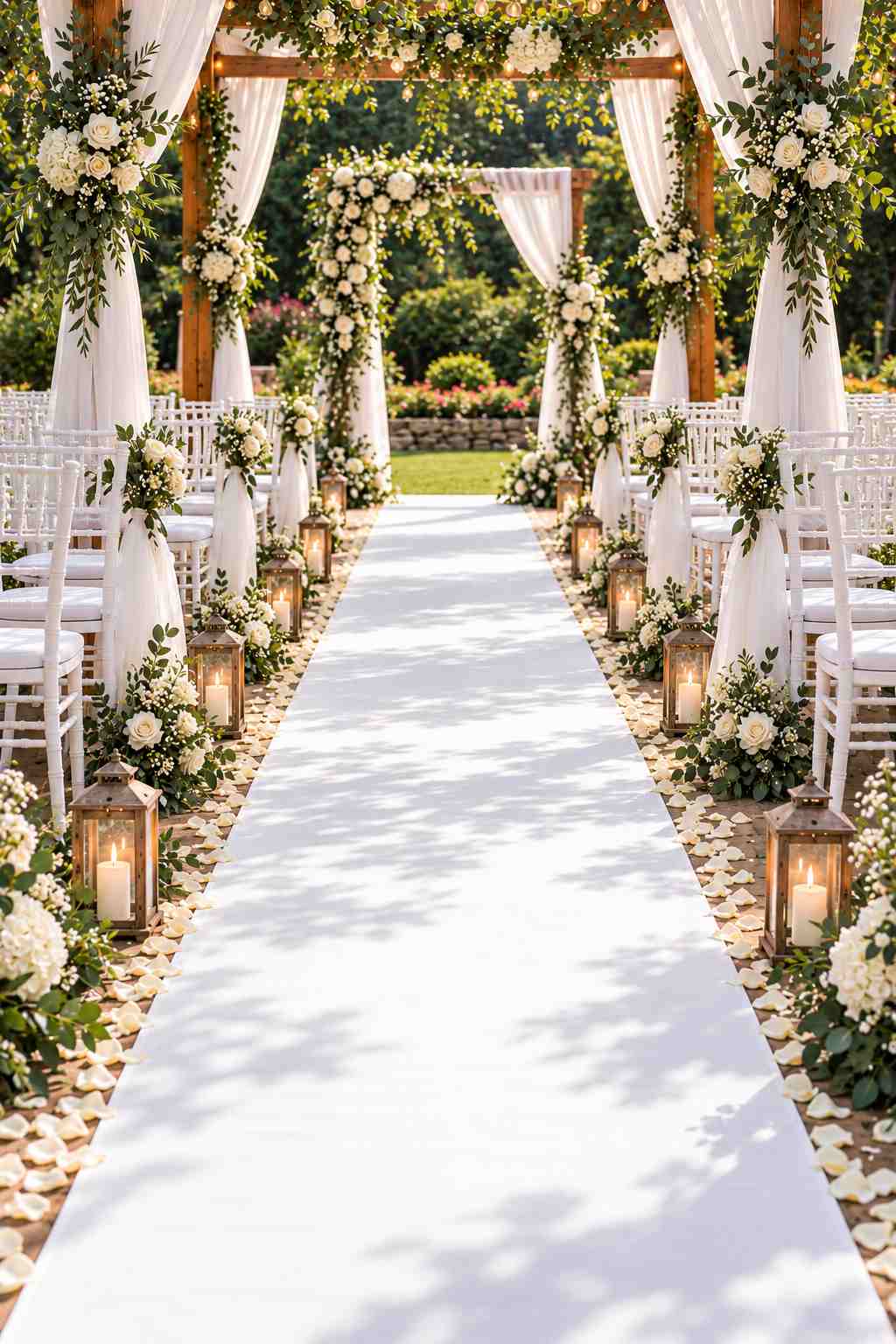 Tapis d'allée blanc 2x10 m pour cérémonie de mariage à Rouen