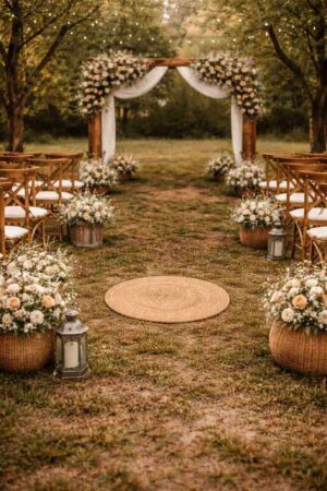 Tapis en jute rond uni, diamètre 80 cm, pour décoration de mariage à Rouen