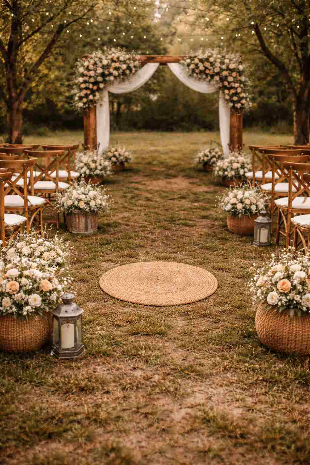 Tapis en jute rond uni, diamètre 80 cm, pour décoration de mariage à Rouen