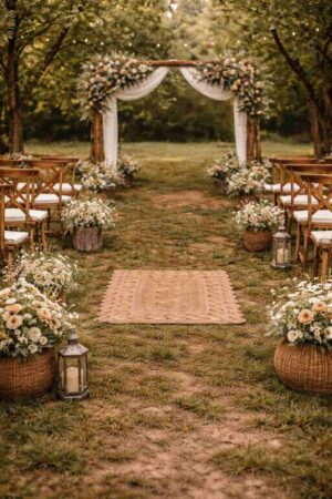 Tapis en jute rectangle, 90x160 cm, pour décoration de mariage à Rouen