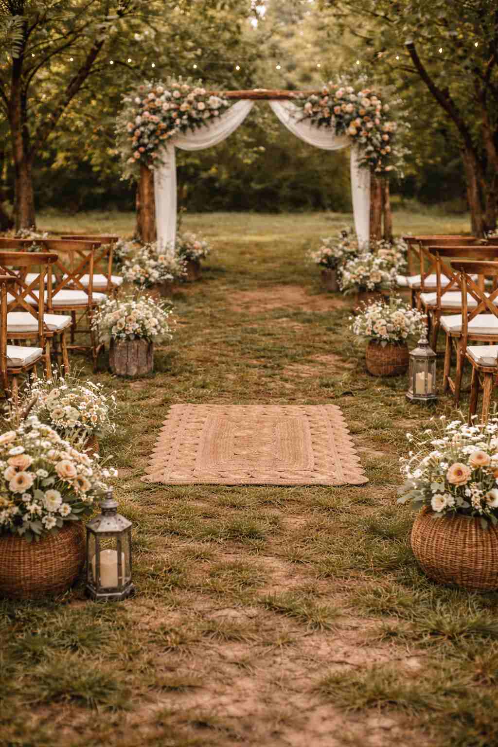 Tapis en jute rectangle, 90x160 cm, pour décoration de mariage à Rouen