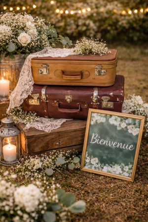 Valise vintage marron clair