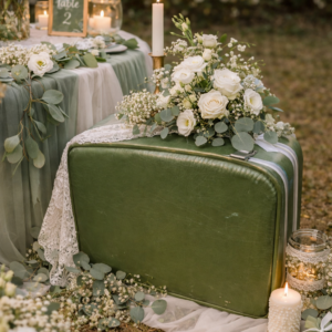 Valise vintage verte