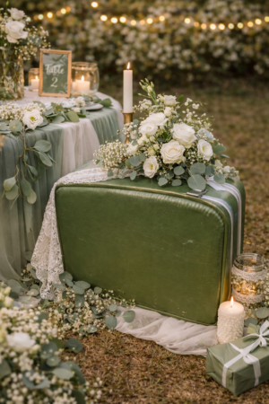Valise vintage verte