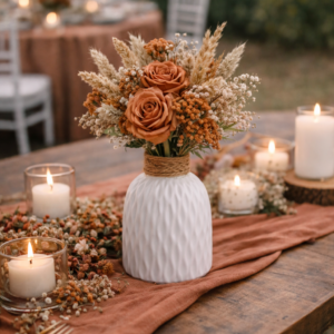 Vase blanc avec corde