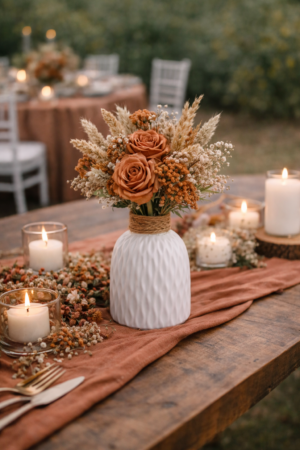 Vase blanc avec corde