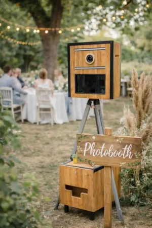 Location borne photo bois pour mariage et événement à Rouen - Vallée Events Normandie