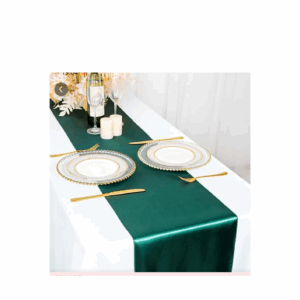 chemin de table vert satin