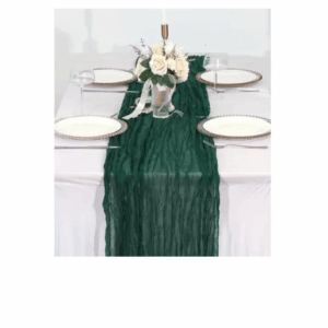 chemin de table vert gaze coton