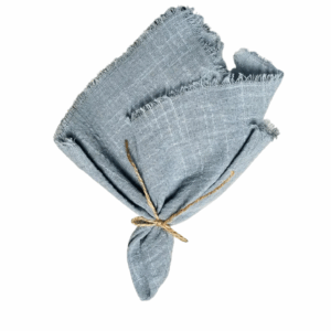serviette bleu gaze  coton