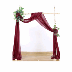 Drapé voilage bordeaux