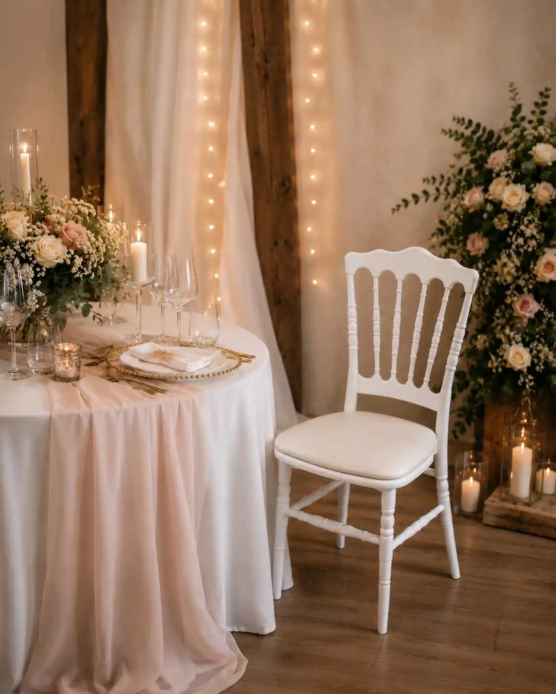 Assise confortable chaise Napoléon blanche location mariage Rouen Normandie
