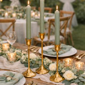 bougeoirs dorés élégants