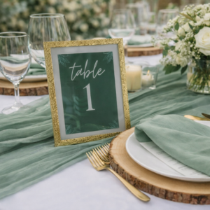 cadre doré avec numéro de table