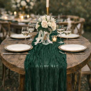 chemin de table vert gaze